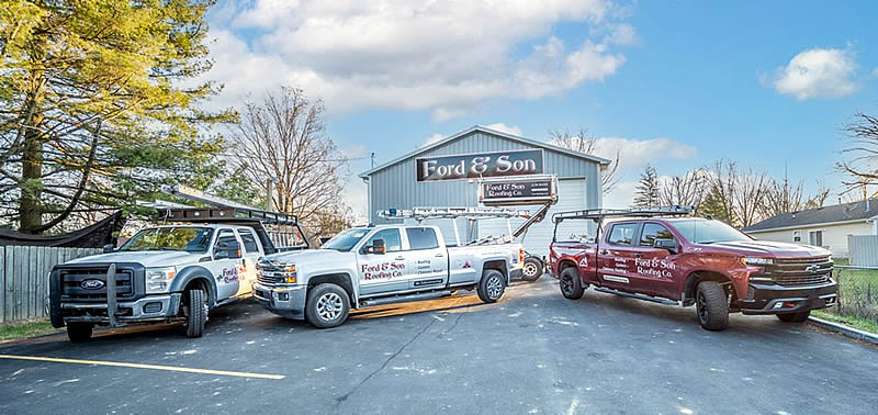 Ford & Son Roofing Trucks